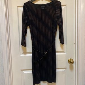 Black brown dress with belt